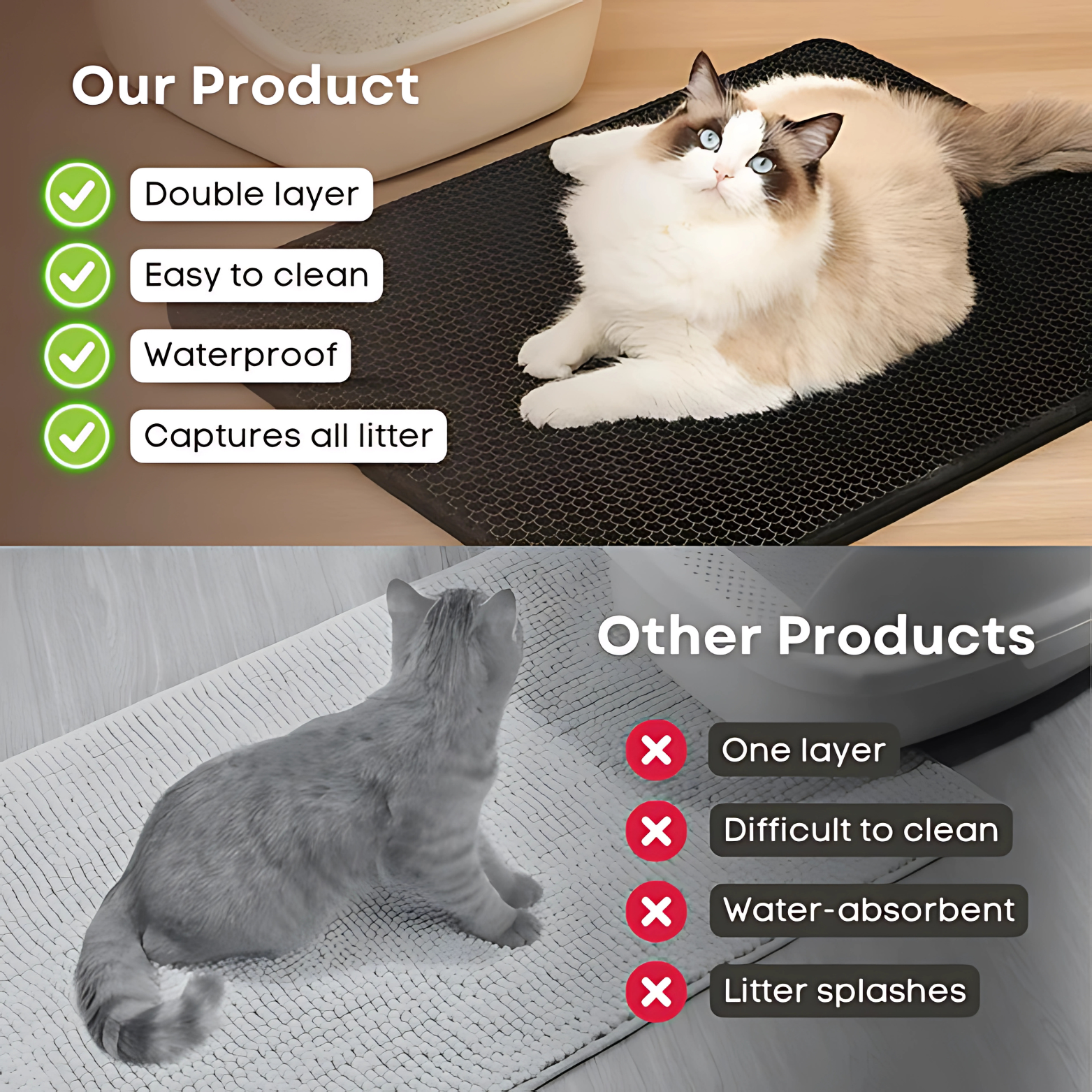 Double Layer Litter Mat