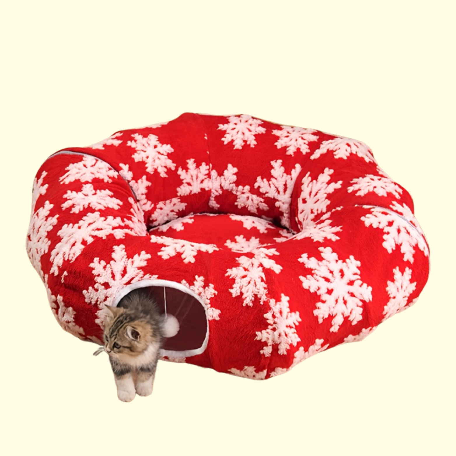 Christmas Cat Tunnel Bed
