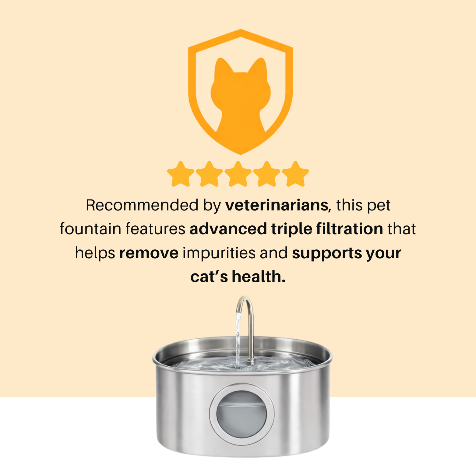 Stainless Steel Cat Water Fountain (3.2L)